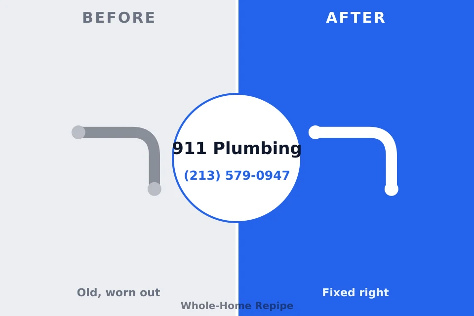 Before and after: plumbing company Corinth, TX